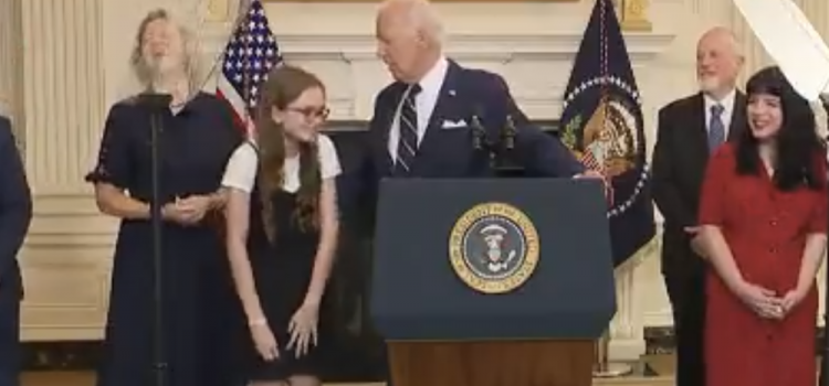 WATCH: Biden Makes Creepy Remark To Young Girl, Hugs Her For Extended Period