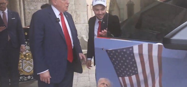 WATCH: Trump Shows Off His Favorite Playlist After Being Gifted MAGA Cybertruck